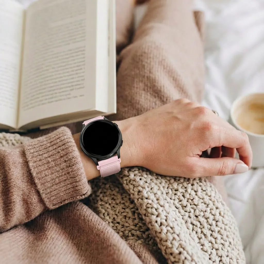Bandz Bracelet nylon Loop Garmin Vivoactive 4s (rose clair)