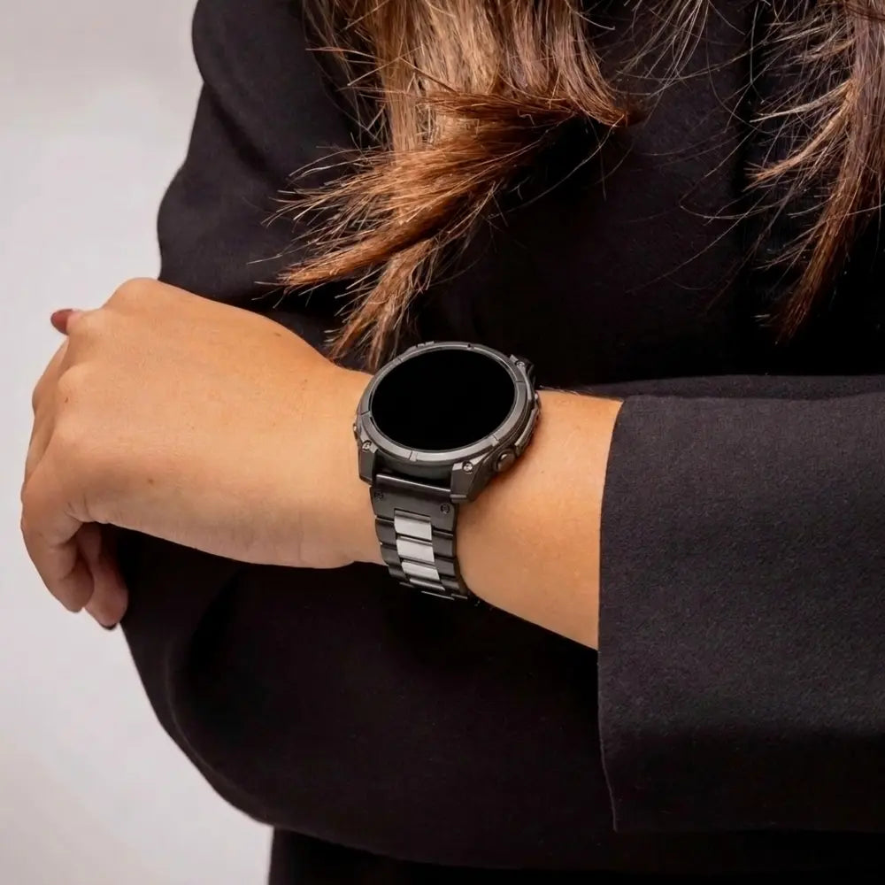 Premium Steel Strap, black/silver, lifestyle photo