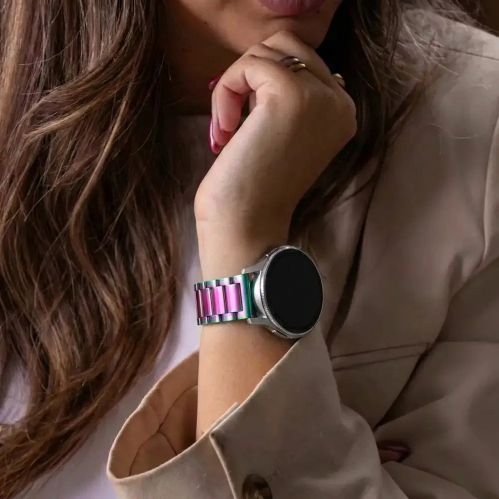 Bracelet acier Garmin Venu 2 (nacré)