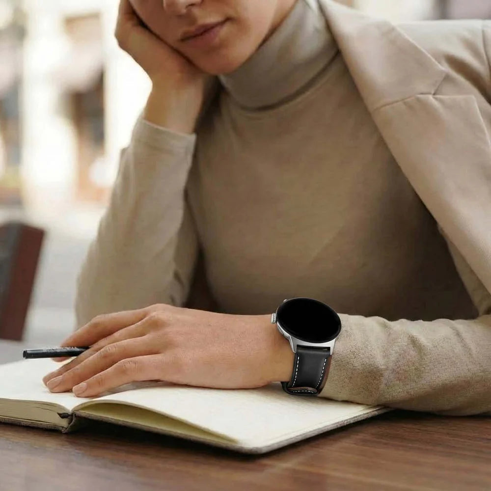Bracelet cuir Google Pixel Watch 3 - 45mm (noir)