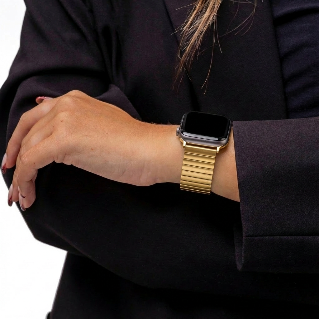 Bracelet acier extensible Apple Watch Ultra (or)