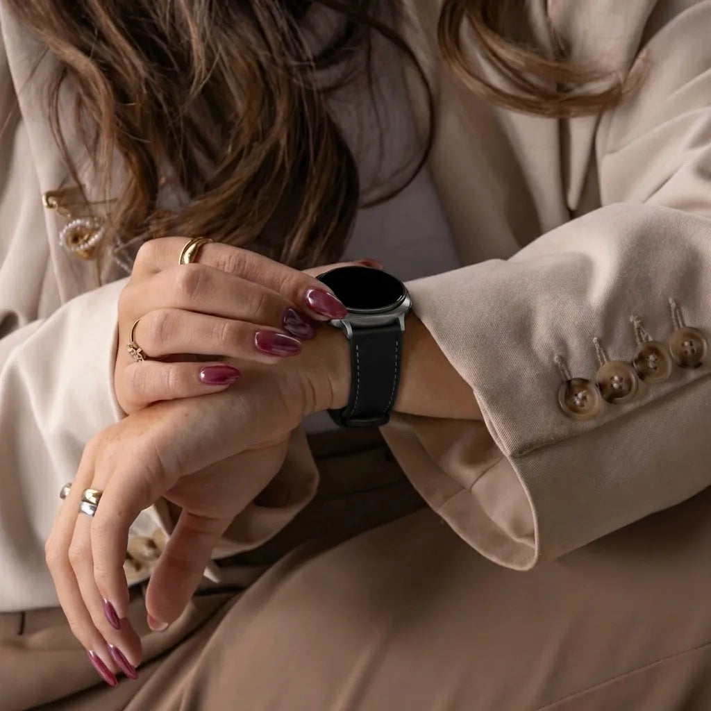 Bracelet cuir Samsung Galaxy Watch 8 - 44mm (noir)