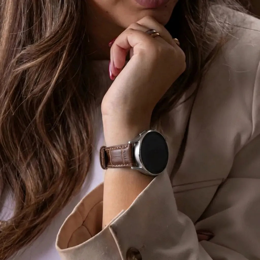 Gard Pro Health 4 smartwatch Leather Strap Crocodile Grain (Brown)