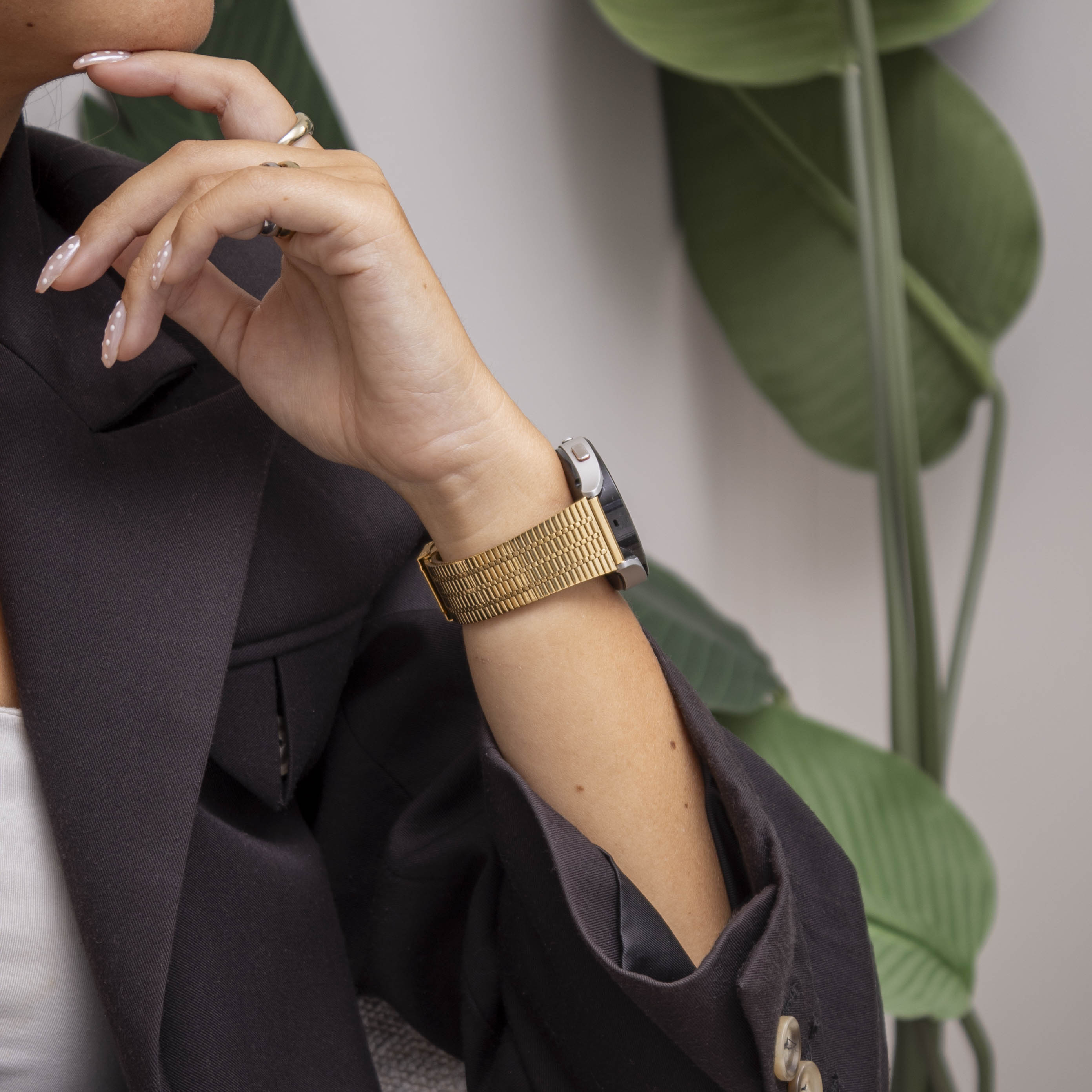 Bracelet acier inoxydable Galaxy Watch 5 Pro (or)