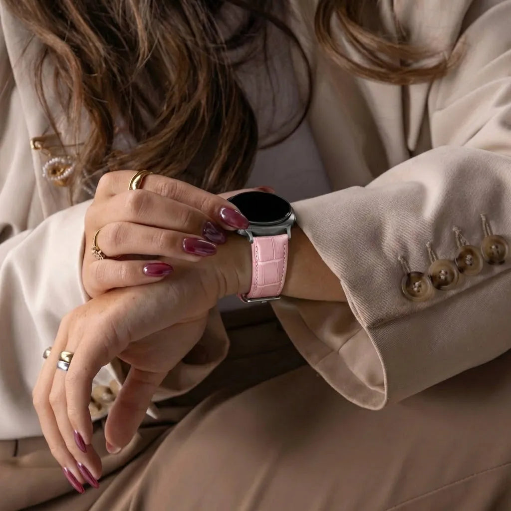 Polar Unite Leather Strap Crocodile Grain (Pink)