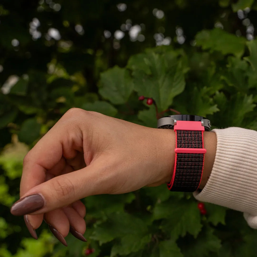 Bracelet nylon Suunto Nautic S (noir/corail)
