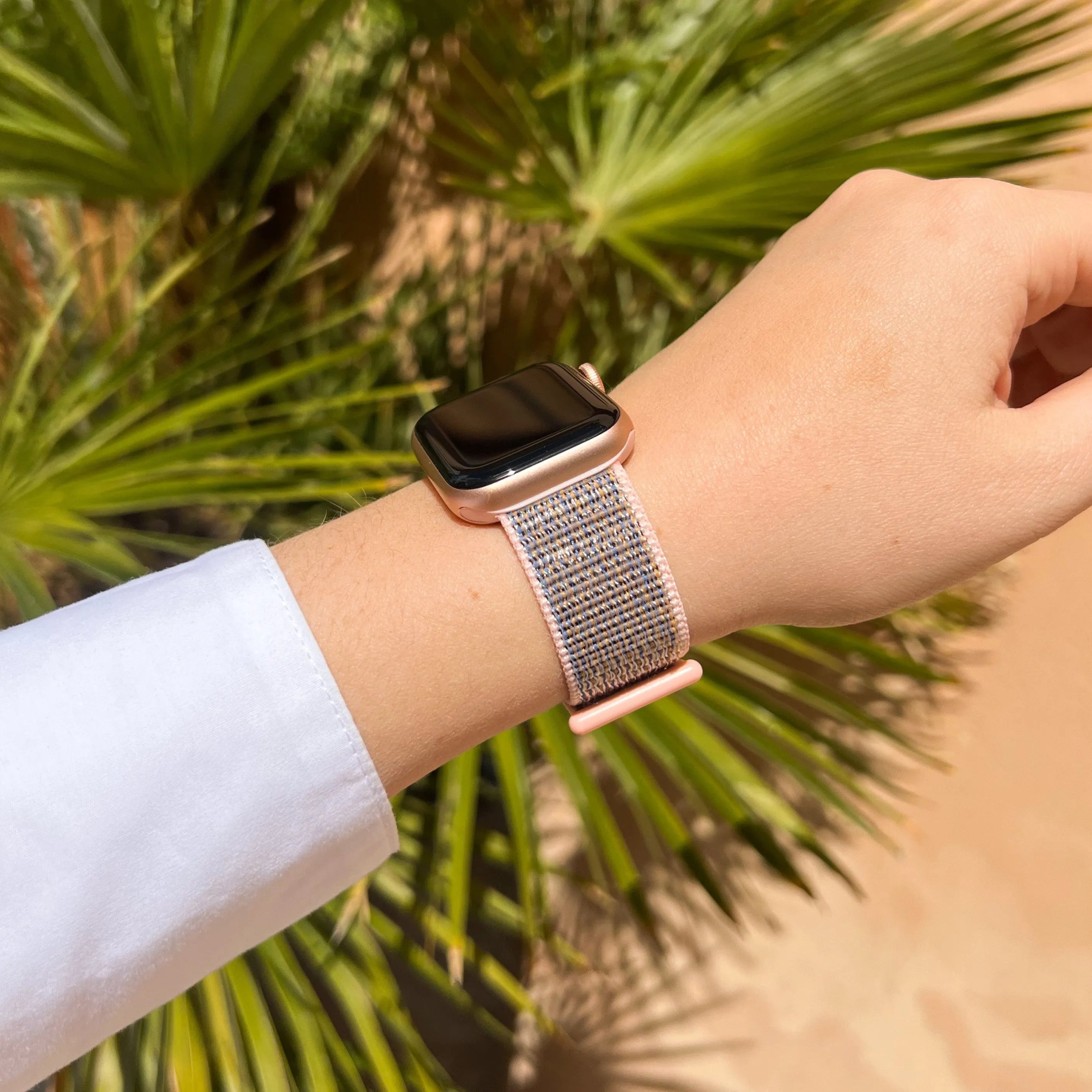 Bracelet nylon Apple Watch (rose sable)