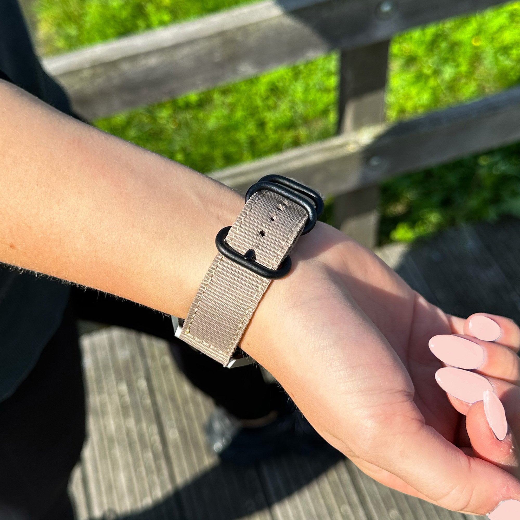 Nylon Buckle Strap, khaki, lifestyle photo