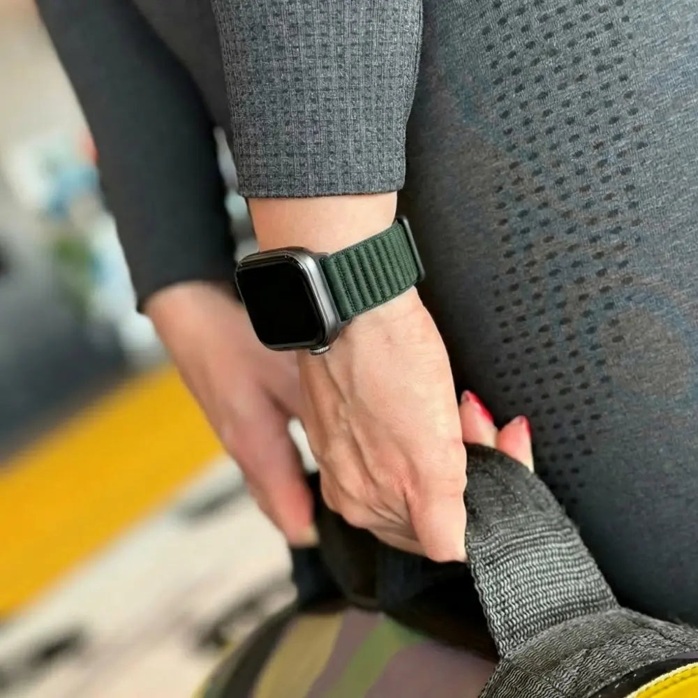 Huawei Watch Fit 4 Pro Nylon Wave Strap (Dark Green)
