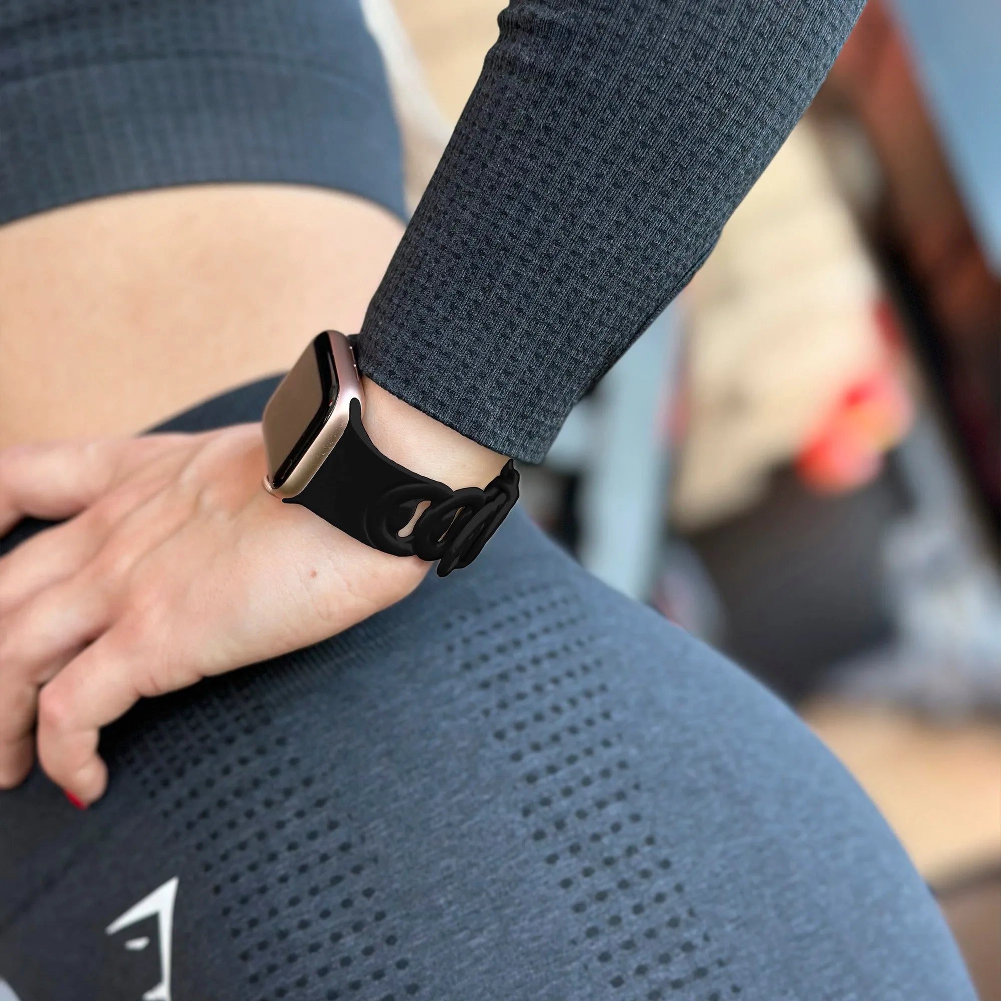 Bracelet silicone chaîne Apple Watch (noir)