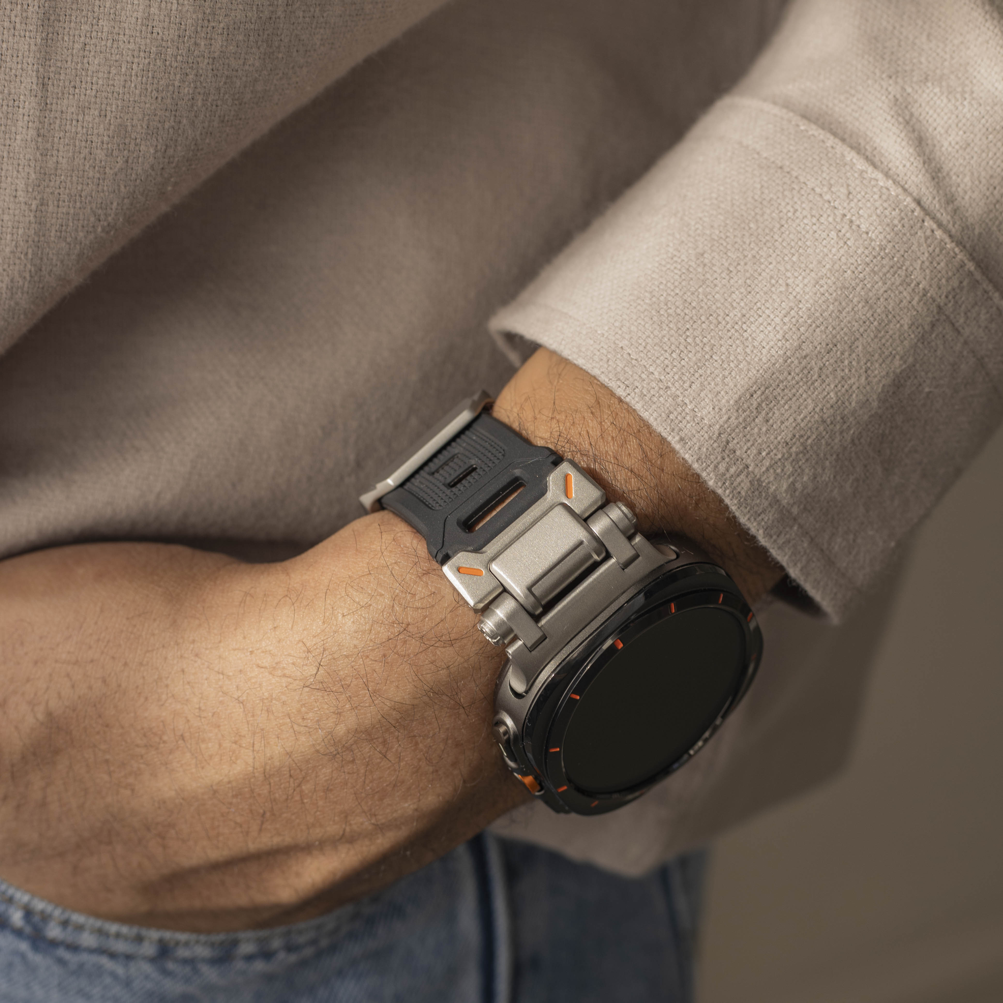 Samsung Galaxy Watch Ultra 2 Silicone Strap 'Explorer' (Black with Titanium)
