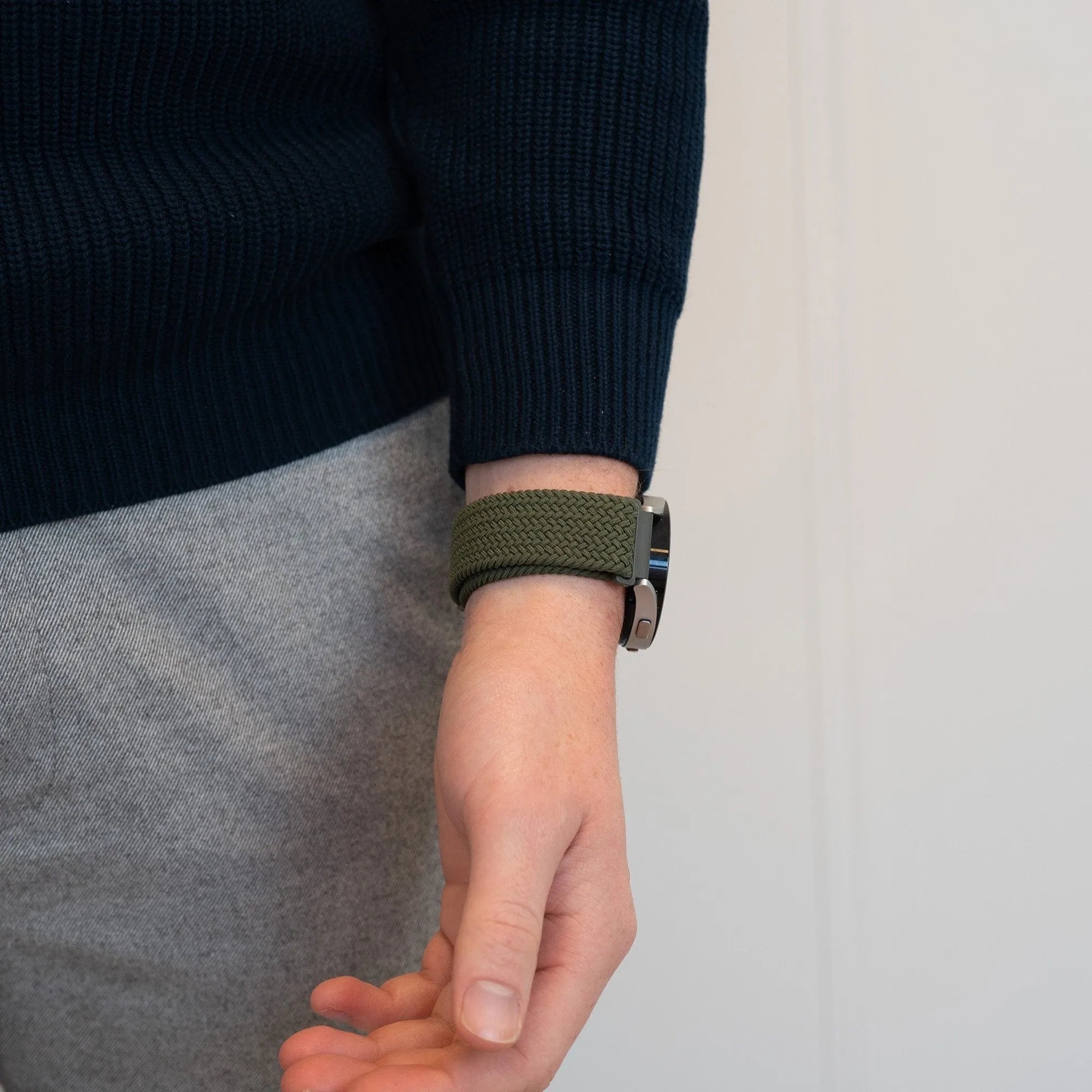 Bandz Bracelet nylon tissé Levowatch Tiny (vert olive)