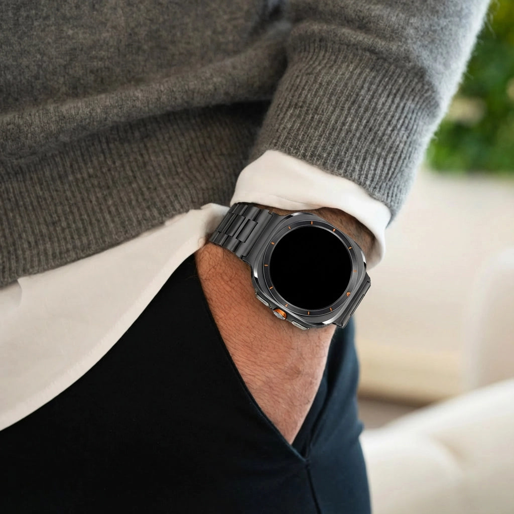 Bandz Bracelet à maillons en acier 'Deluxe' Samsung Galaxy Watch Ultra (noir)