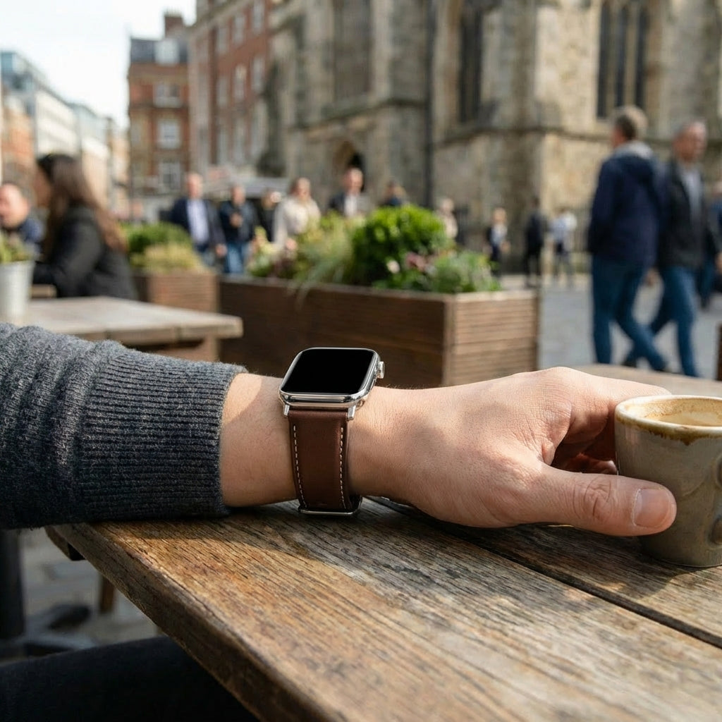 Bracelet cuir Xiaomi Smart Band 10 Pro (marron foncé)