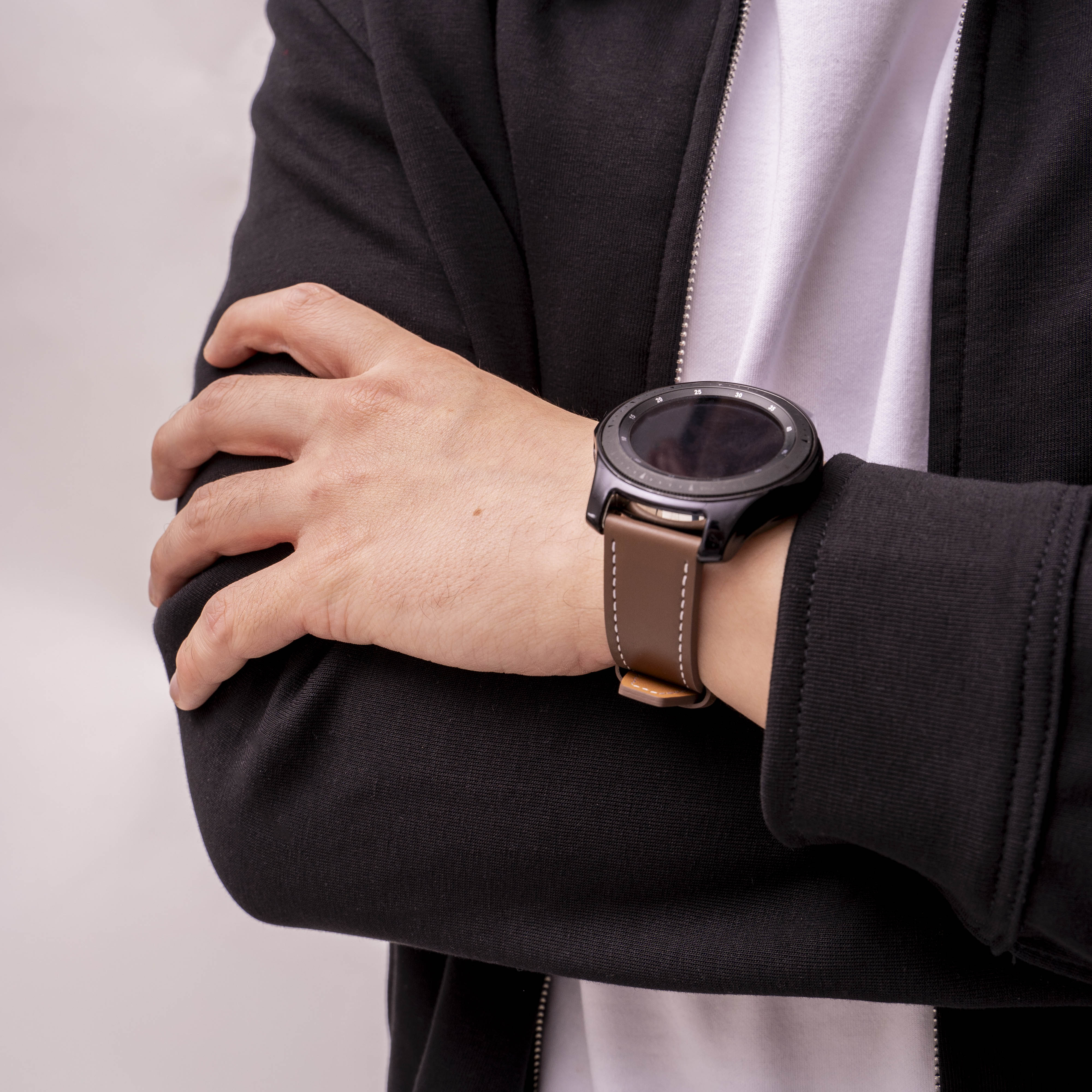 Samsung Gear S3 'One Push' Leather Strap (Dark Brown)