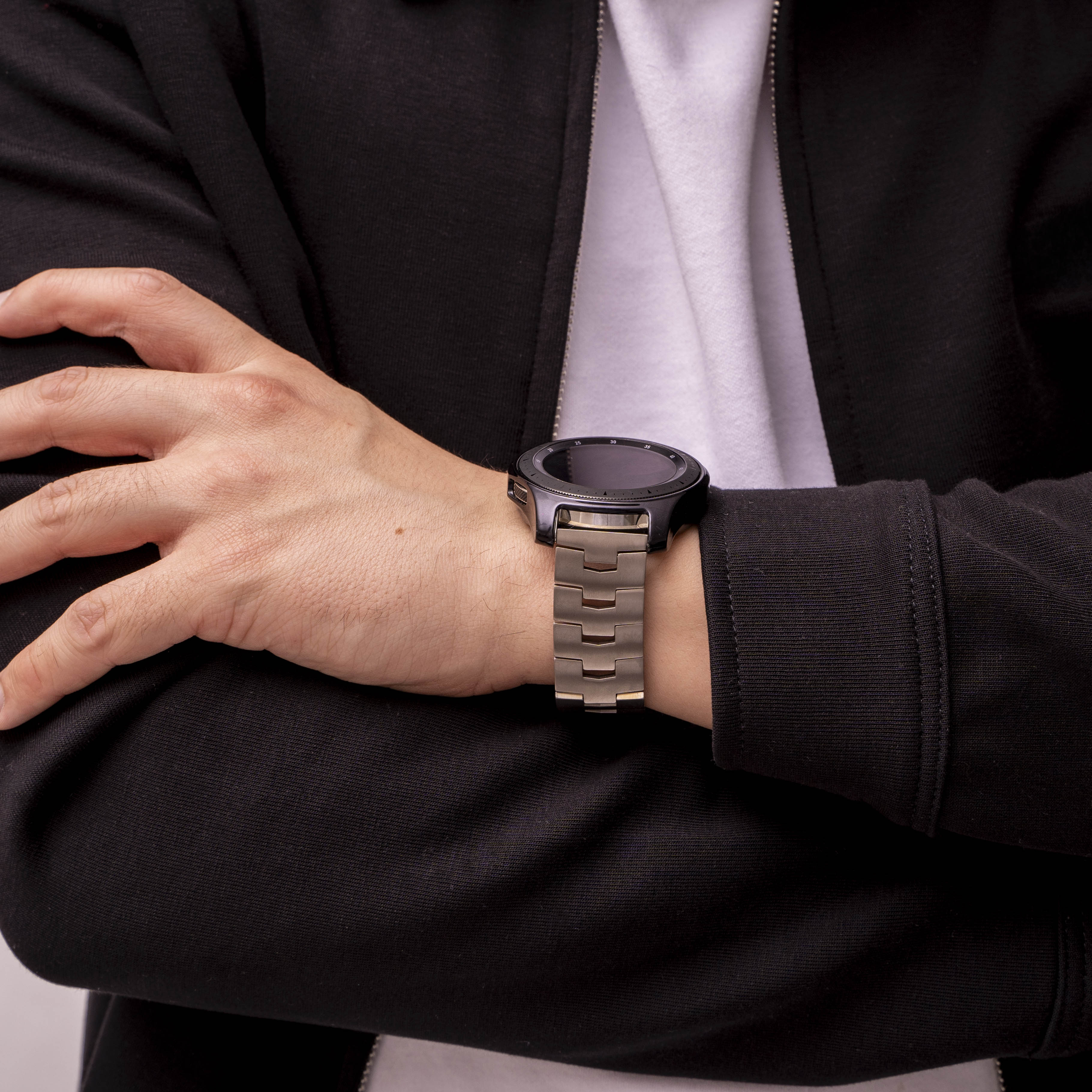 Bracelet titane granulaire Huawei Watch GT 5 Pro - 46mm- cierre plano (argenté)