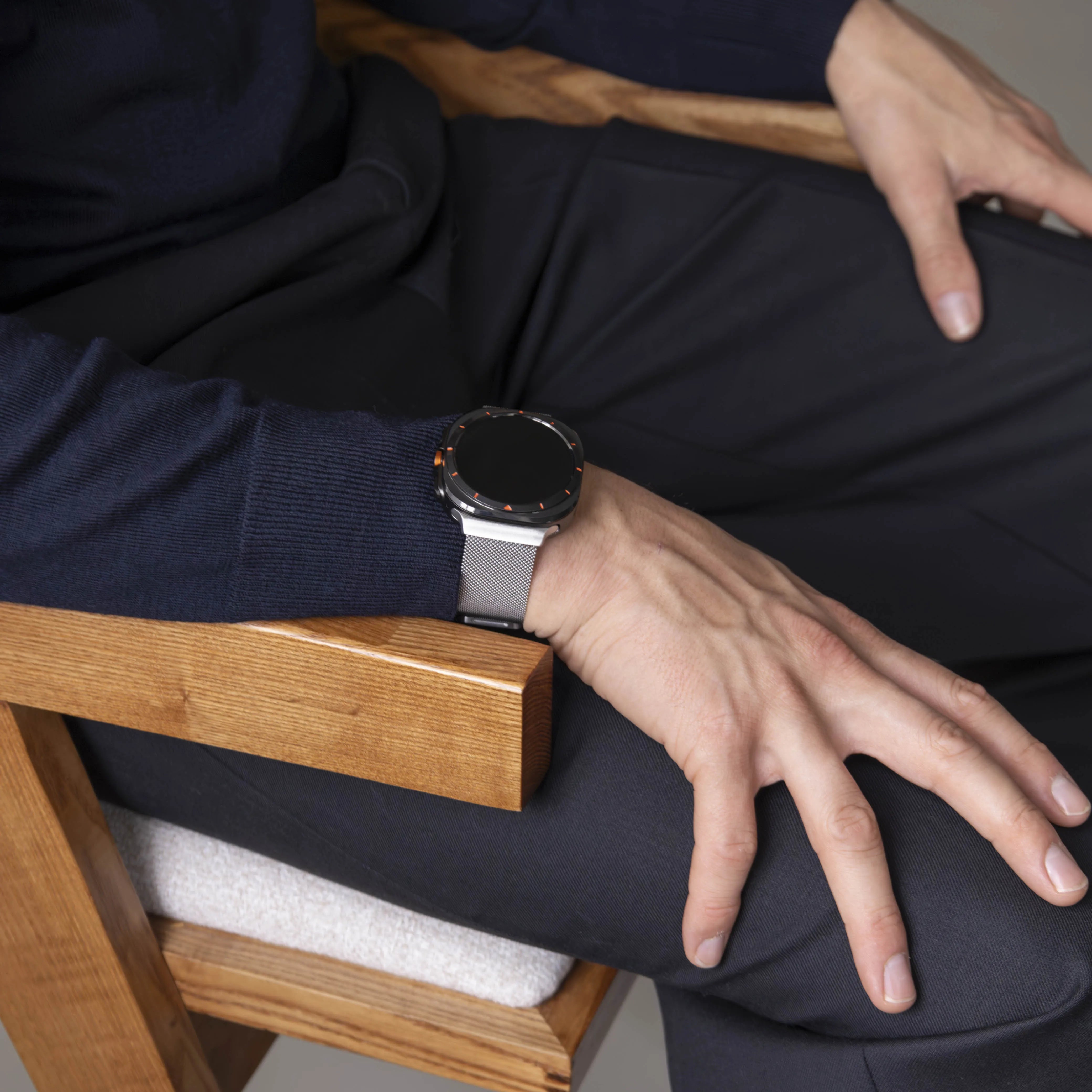 Milanese Loop Strap, silver, lifestyle photo