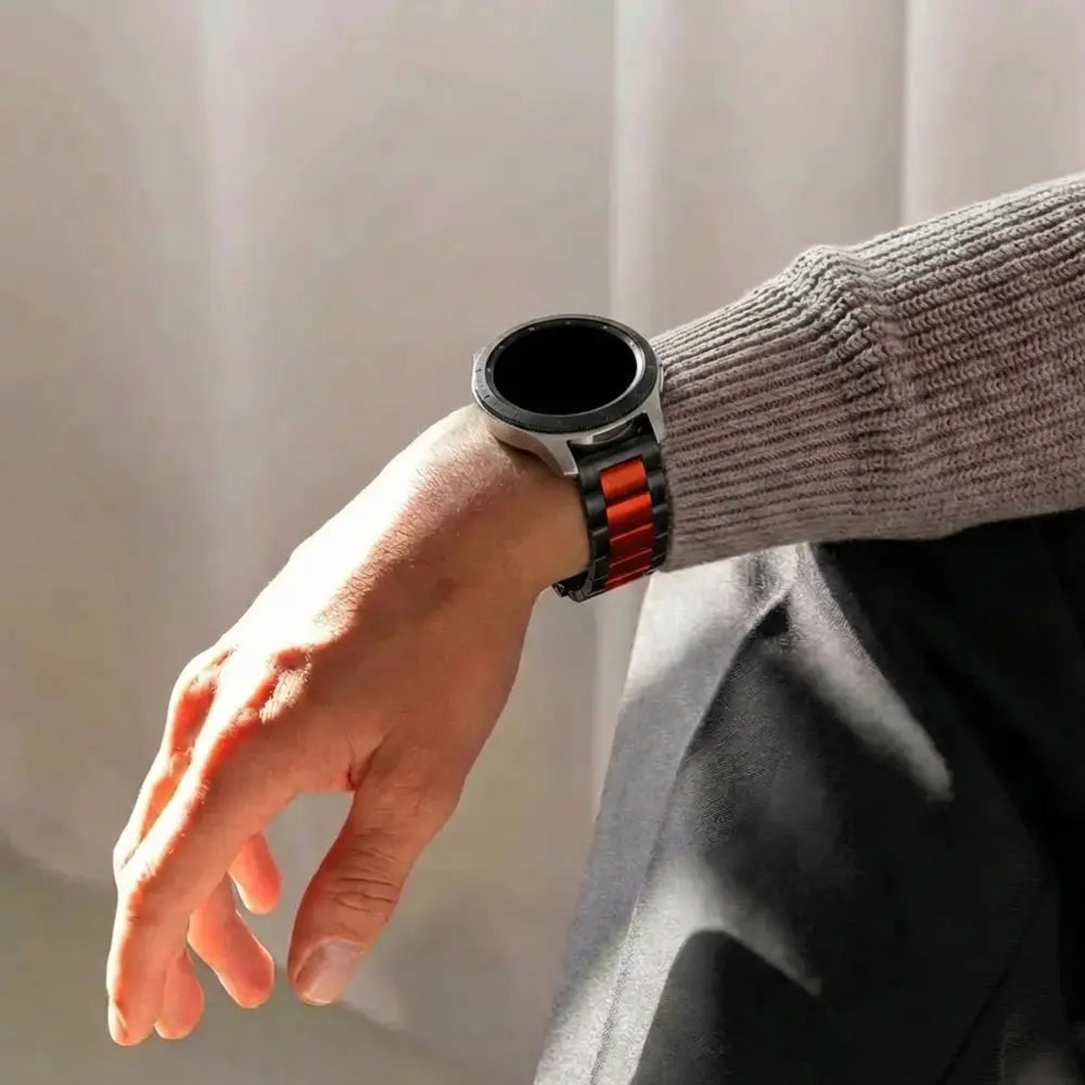 Samsung Galaxy Watch 46mm Steel Strap (Black/Red)