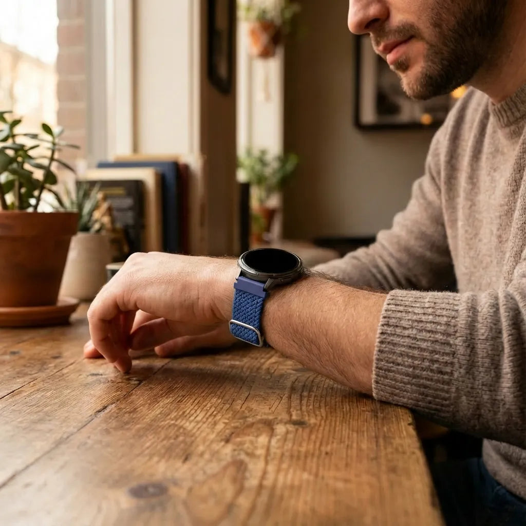 Bandz Bracelet tressé réglable Garmin Vivoactive 4s (bleu)