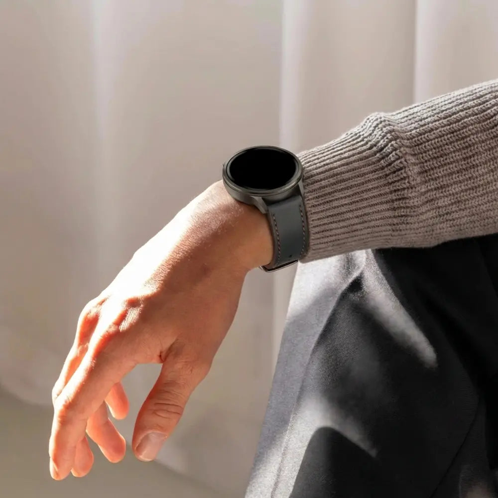 Bandz Bracelet cuir 'Deluxe' Garmin Venu 4 - 45mm (noir)
