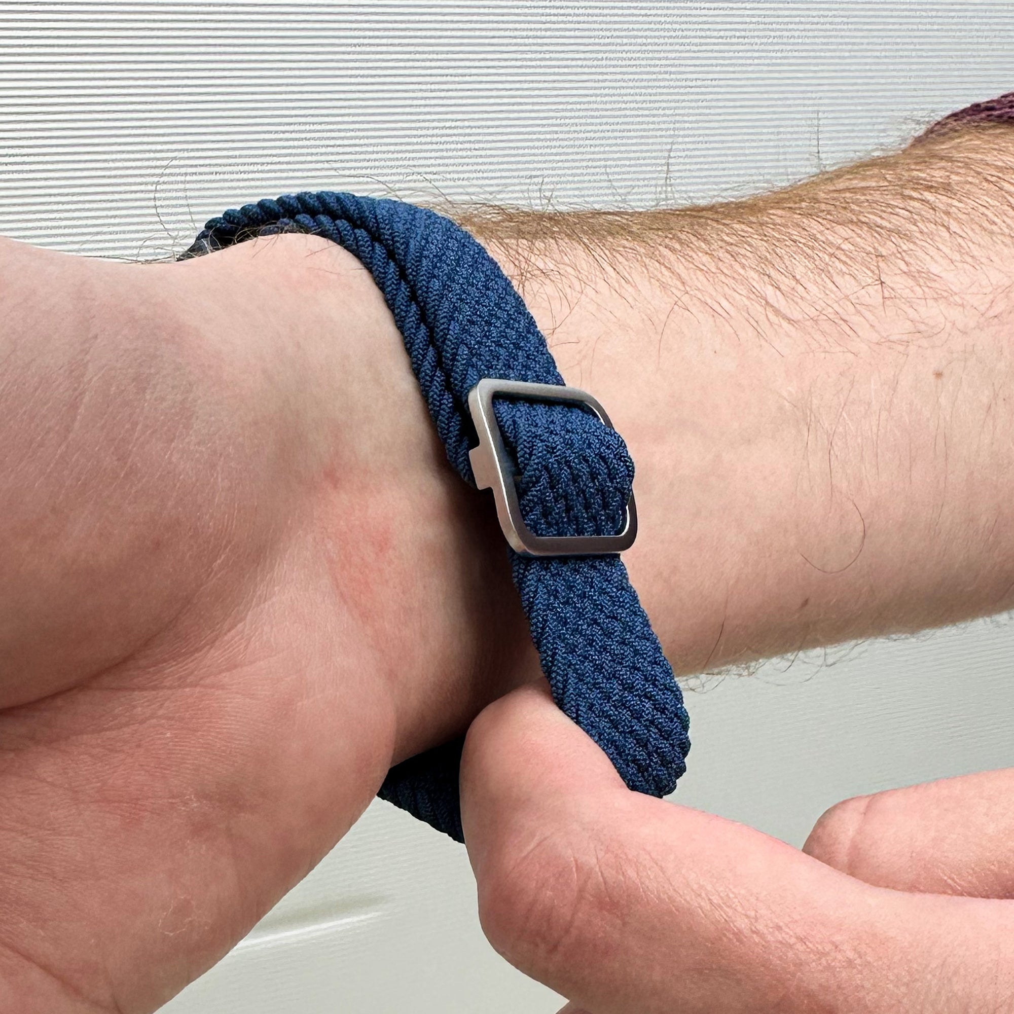 Nylon Adjustable Braided Strap, blue, lifestyle photo