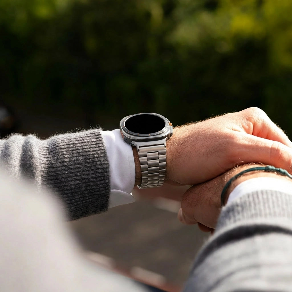 Bandz Bracelet à maillons en acier 'Deluxe' Samsung Galaxy Watch Ultra (argent)