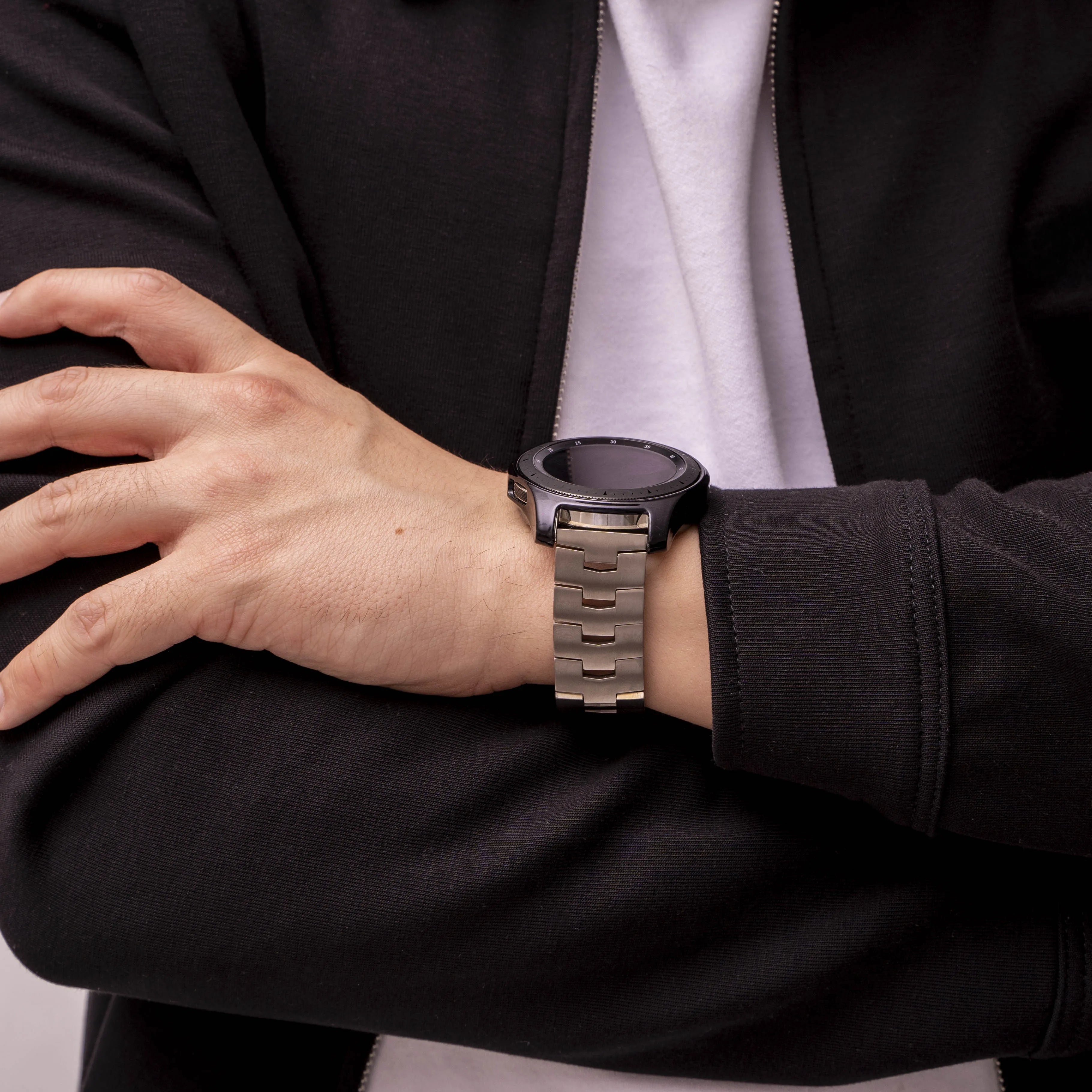Bracelet titane grain (Boucle plate) Amazfit Bip 6 (argent)