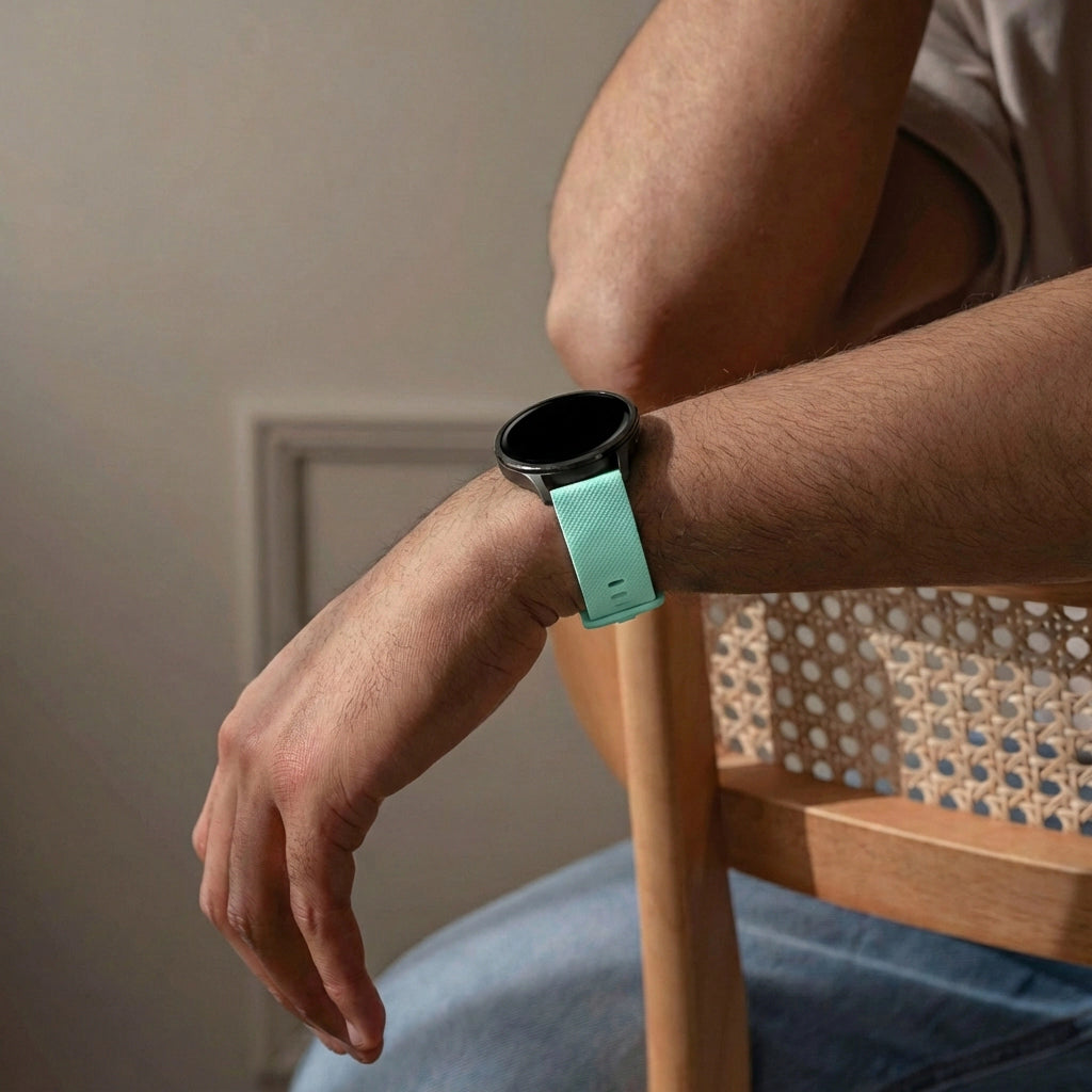 Bandz Bracelet silicone 'Premium' Garmin Vivomove Luxe (turquoise)