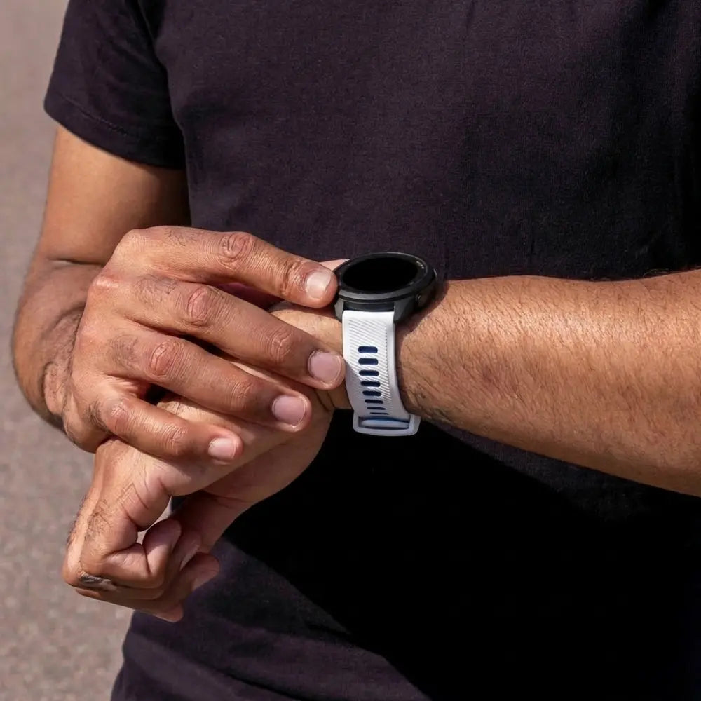Bracelet sport á boucle Garmin Vivoactive 5 (blanc/bleu)