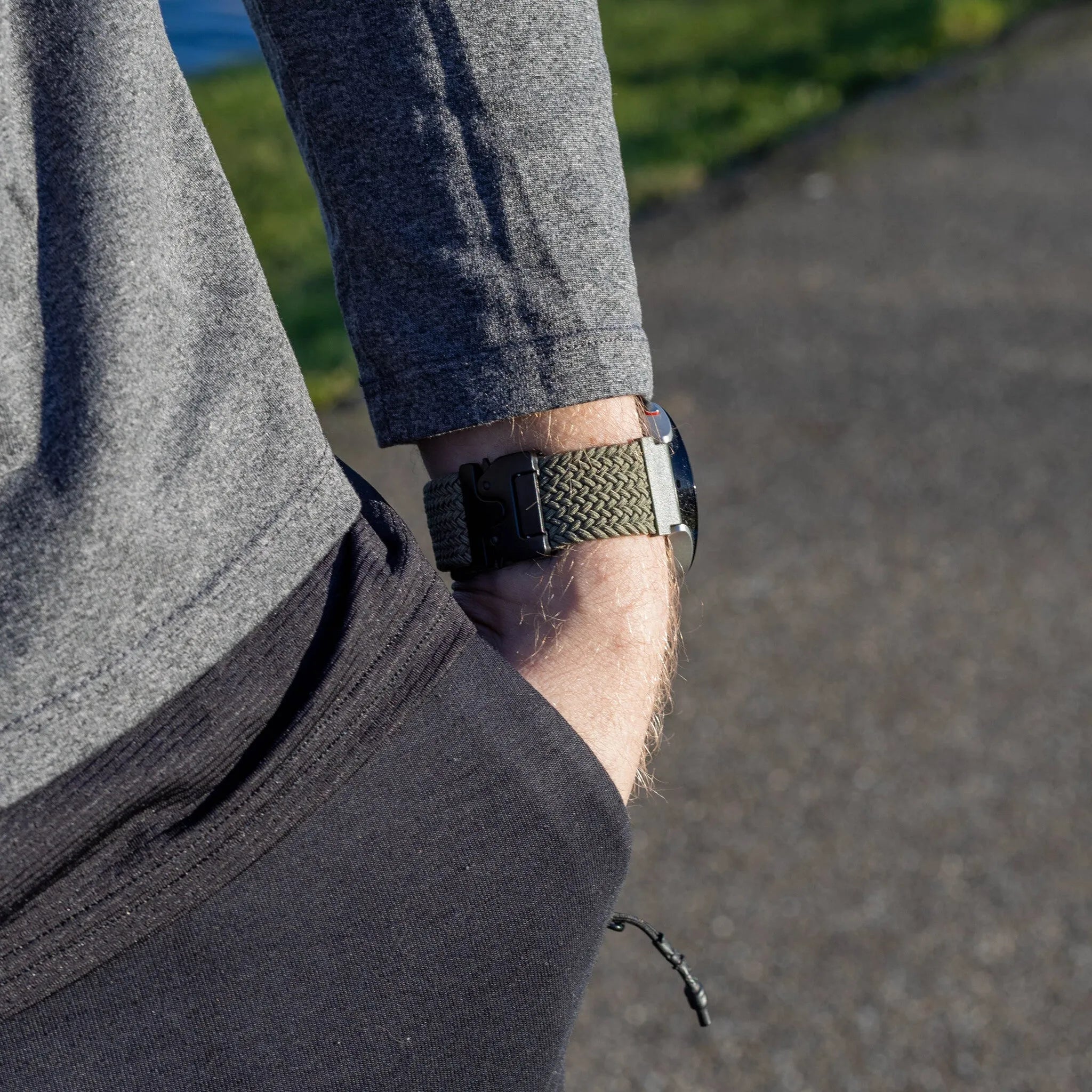 Bracelet tressé boucle en P Polar Street X (vert)