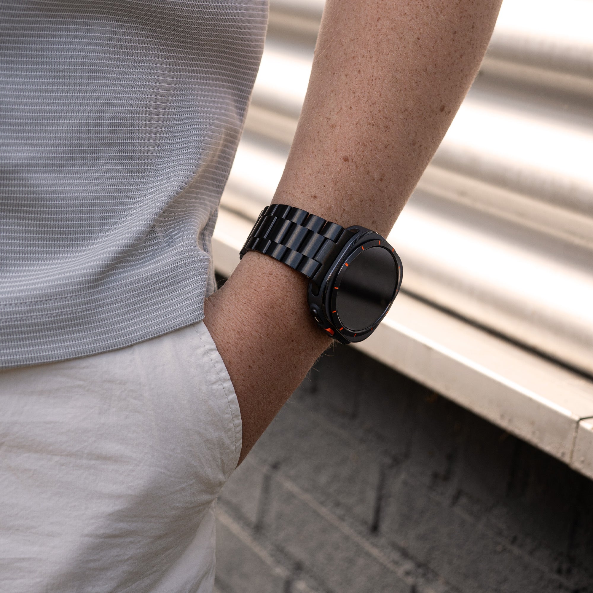 Bracelet acier Samsung Galaxy Watch Ultra (noir)