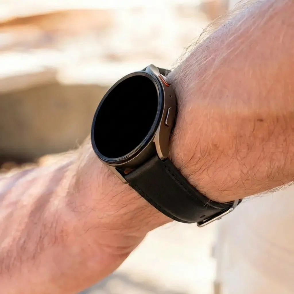 Bandz Coros Apex 42mm Leather Strap 'Easy Fit' (Black)