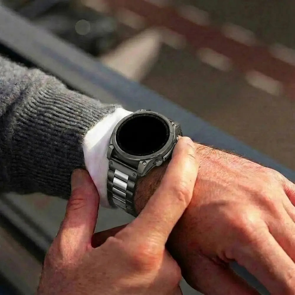 Premium Steel Strap, black/silver, lifestyle photo