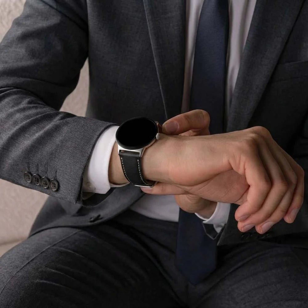 Bracelet cuir Google Pixel Watch 3 - 45mm (noir)
