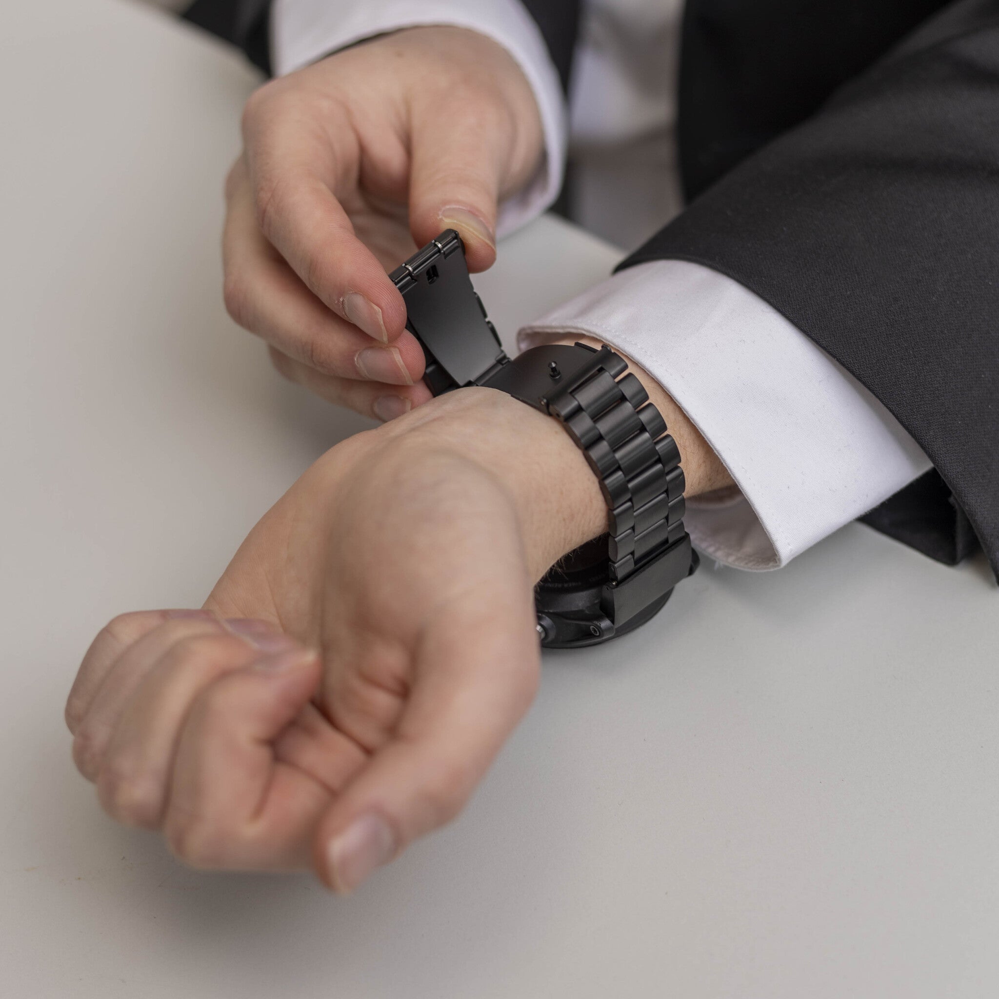 Bandz Bracelet acier 'Classic' Garmin Approach S60 (noir)