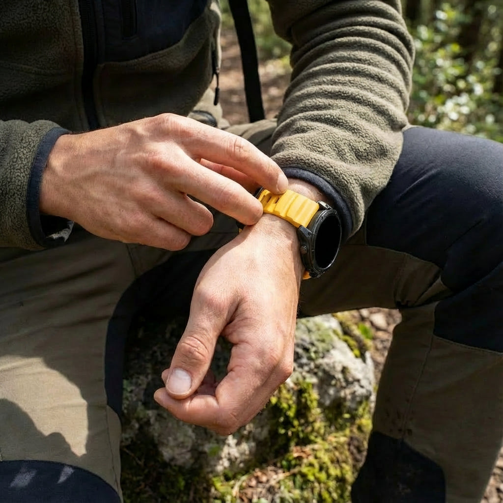 Bracelet silicone trail Garmin Approach S70 - 47mm (orange clair)