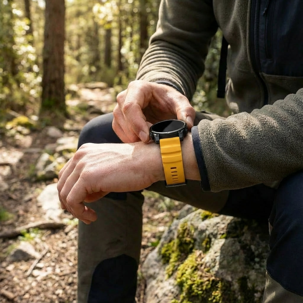 Bracelet silicone trail Garmin Approach S70 - 47mm (orange clair)