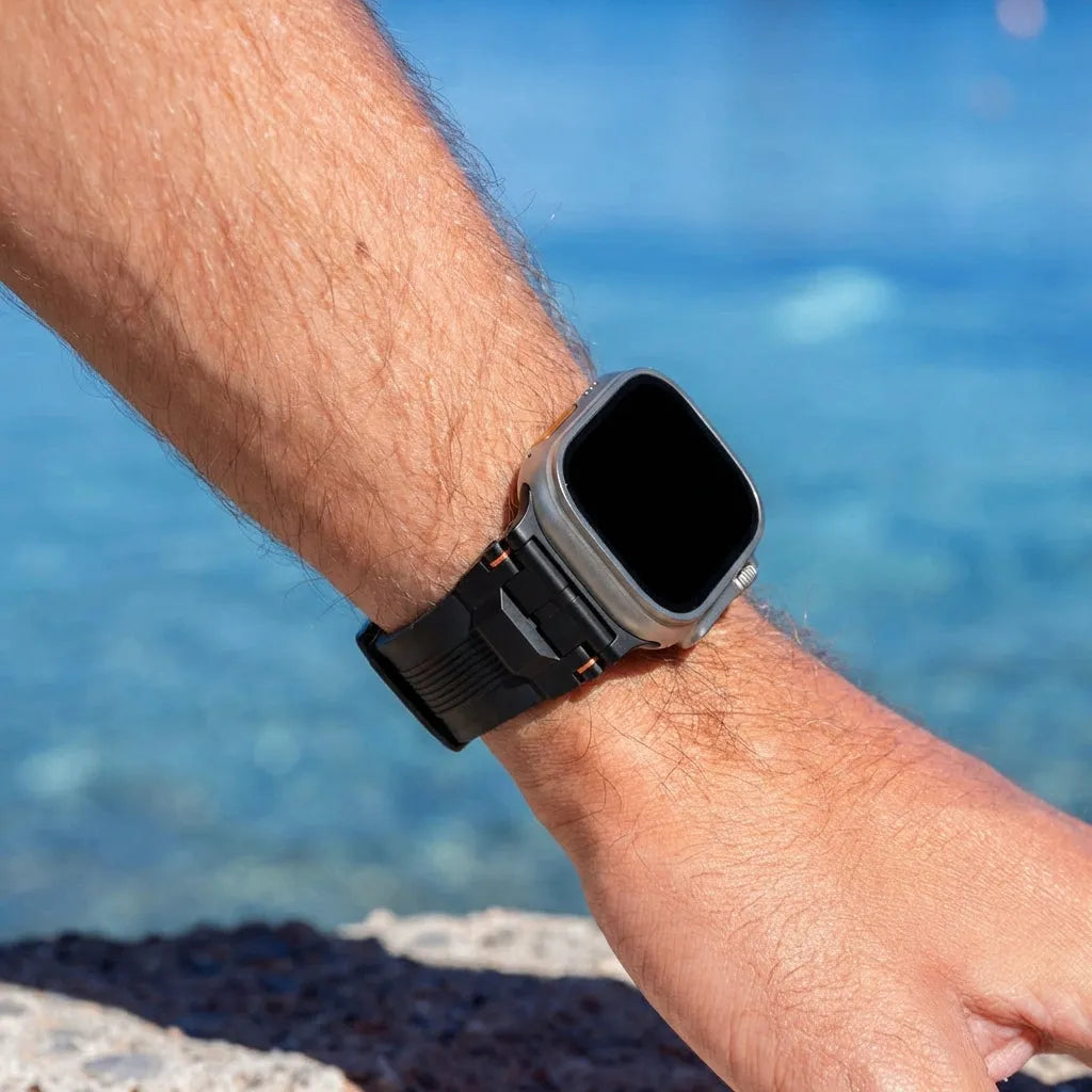 Bandz Bracelet silicone Liquid 'Explorer' Apple Watch (noir avec noir)
