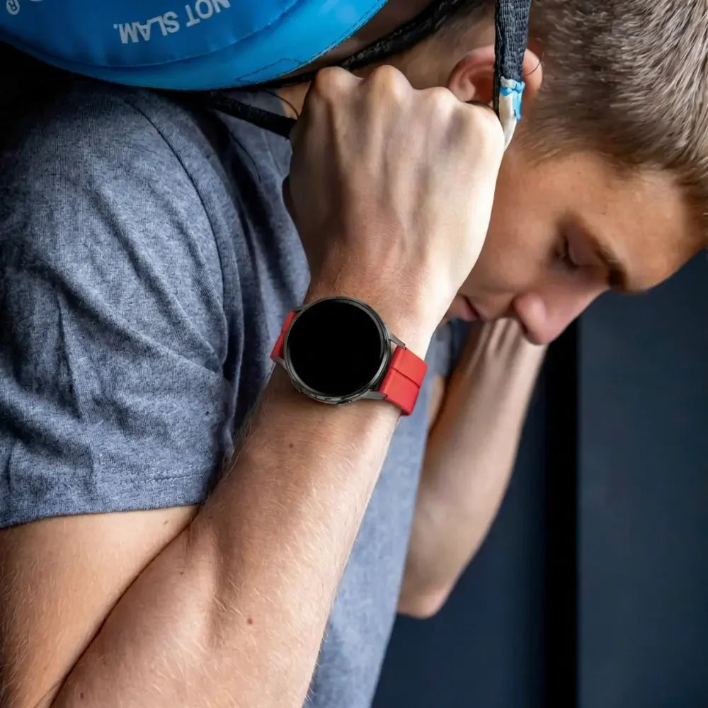Bandz Garmin Vivomove Style Silicone Strap with D-Buckle (Red)