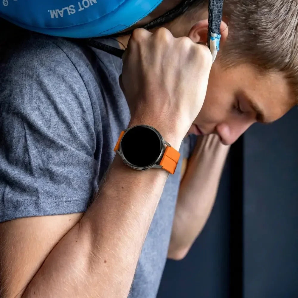 Bandz Garmin Vivomove Style Silicone Strap with D-Buckle (Orange)