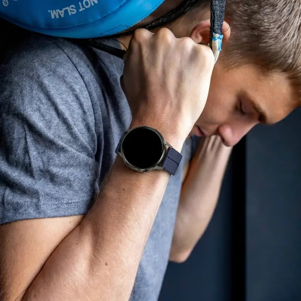 Bandz Bracelet silicone avec boucle en D Garmin Venu 2 (bleu foncé)