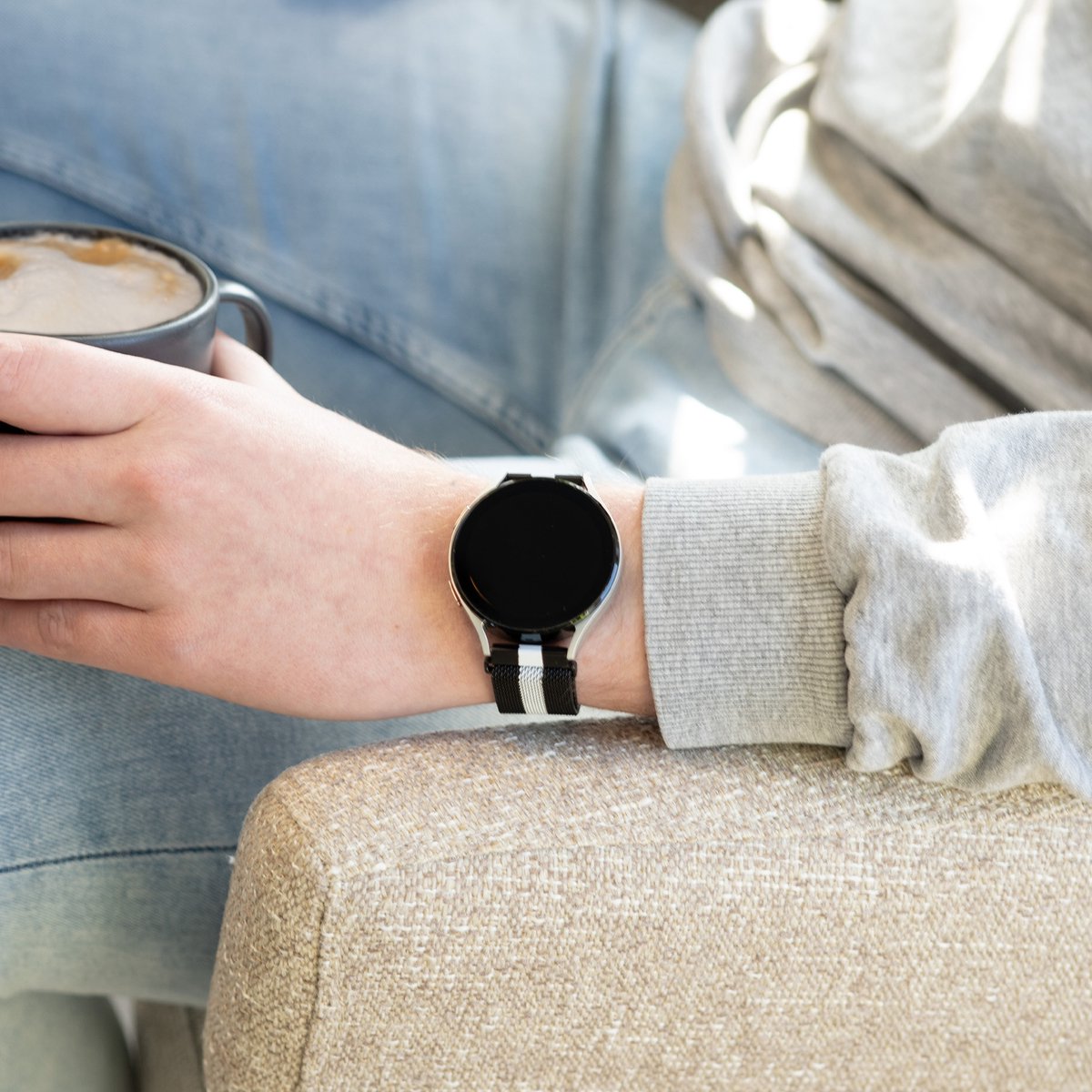 Bracelet Milanais Samsung Galaxy Watch 5 - 44mm (noir/blanc)