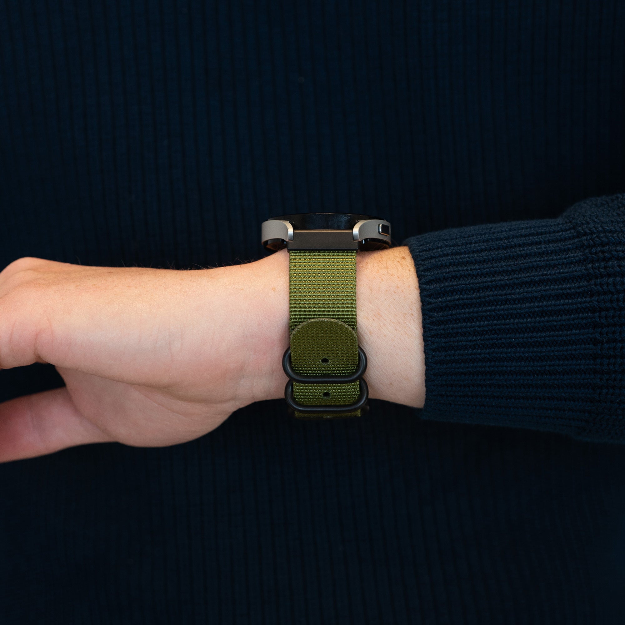 Bandz Bracelet nylon avec boucle Huawei Watch 5 - 46mm (vert)