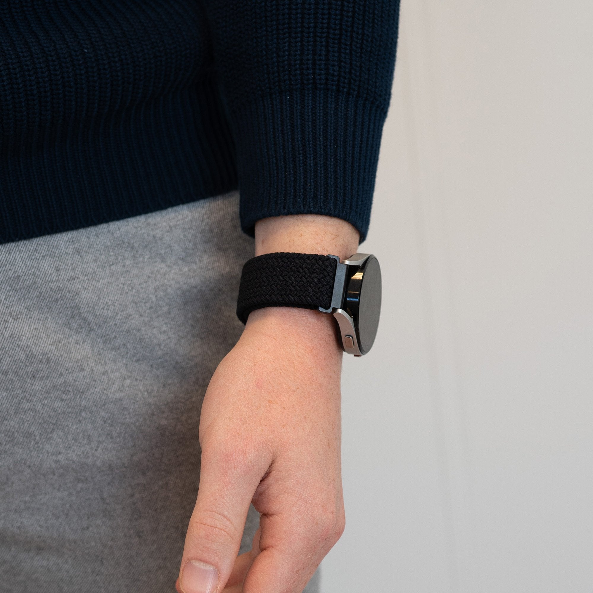 Bandz Bracelet nylon tressé Garmin Venu SQ 2 (noir)