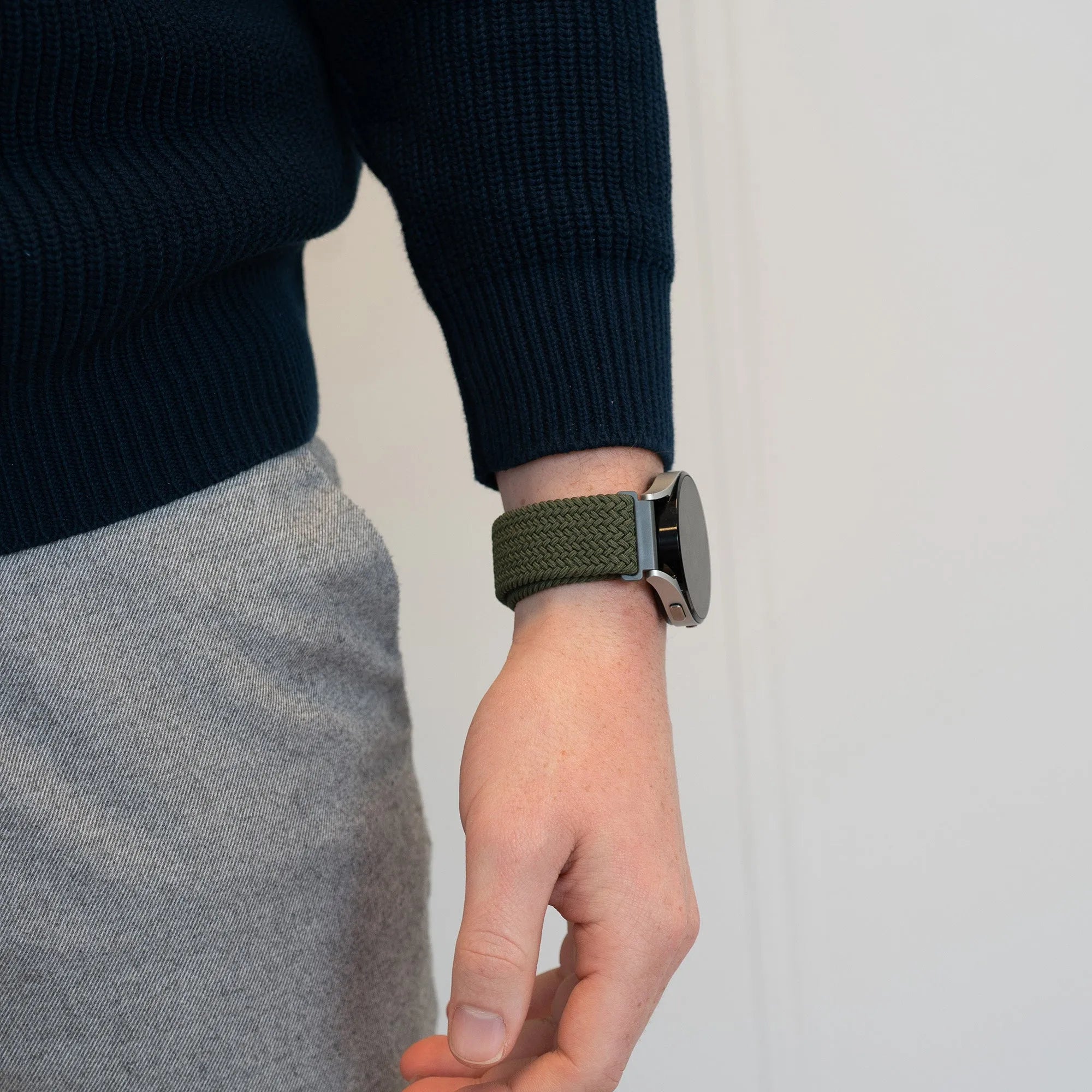 Bandz Bracelet nylon tissé Levowatch Tiny (vert olive)