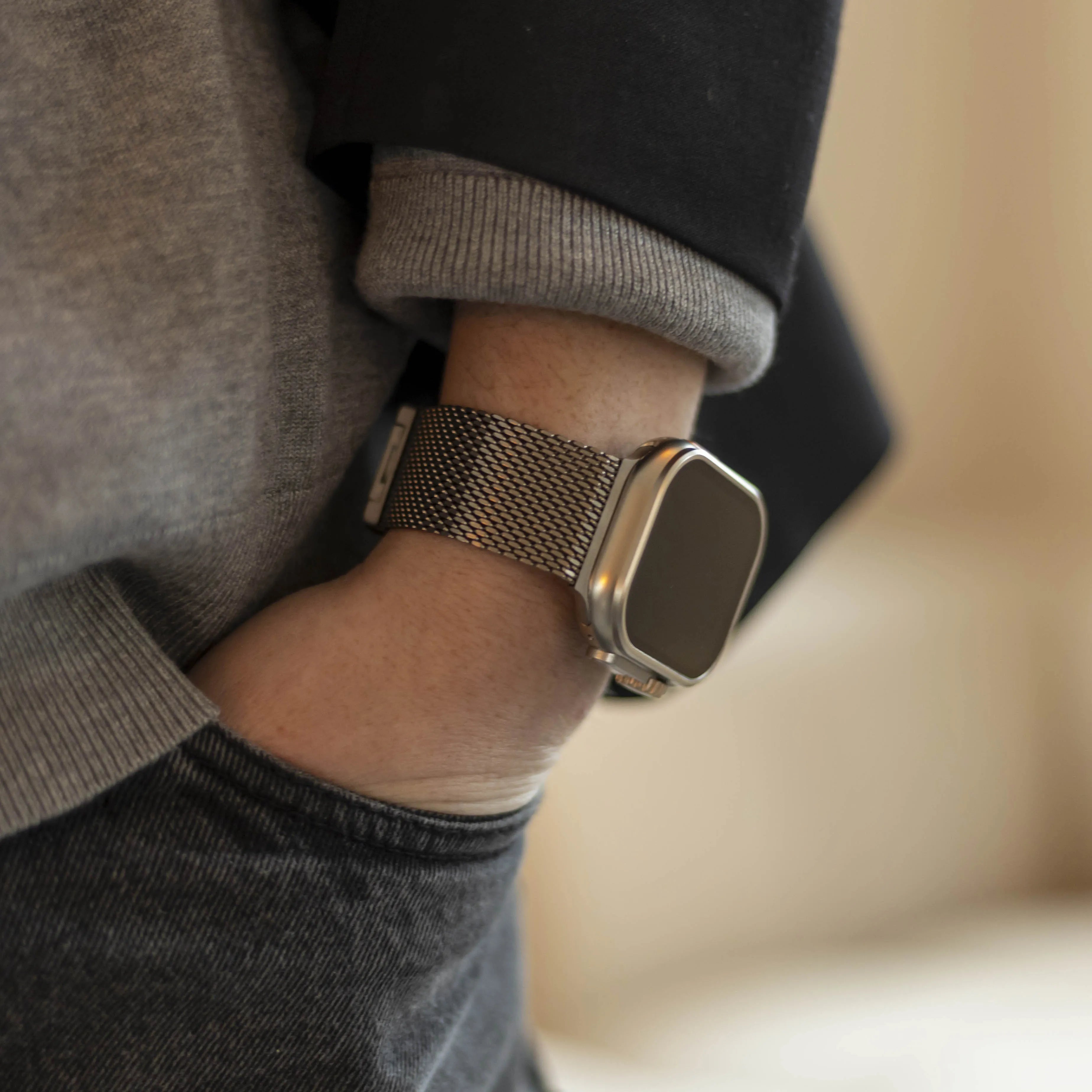 Bandz Bracelet Milanais Loop avec P-buckle Apple Watch (argent)