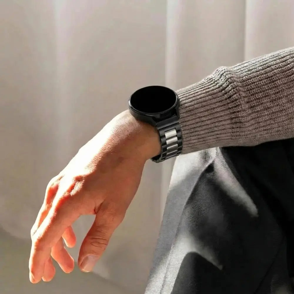 Bracelet acier maillons Samsung Galaxy Watch 5 - 40mm (noir/argent)