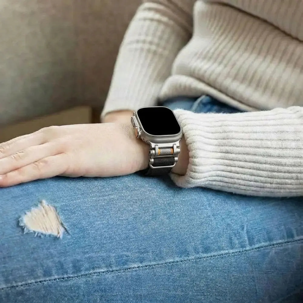 Bandz Apple Watch Nylon Strap 'Explorer' (Black with Titanium)