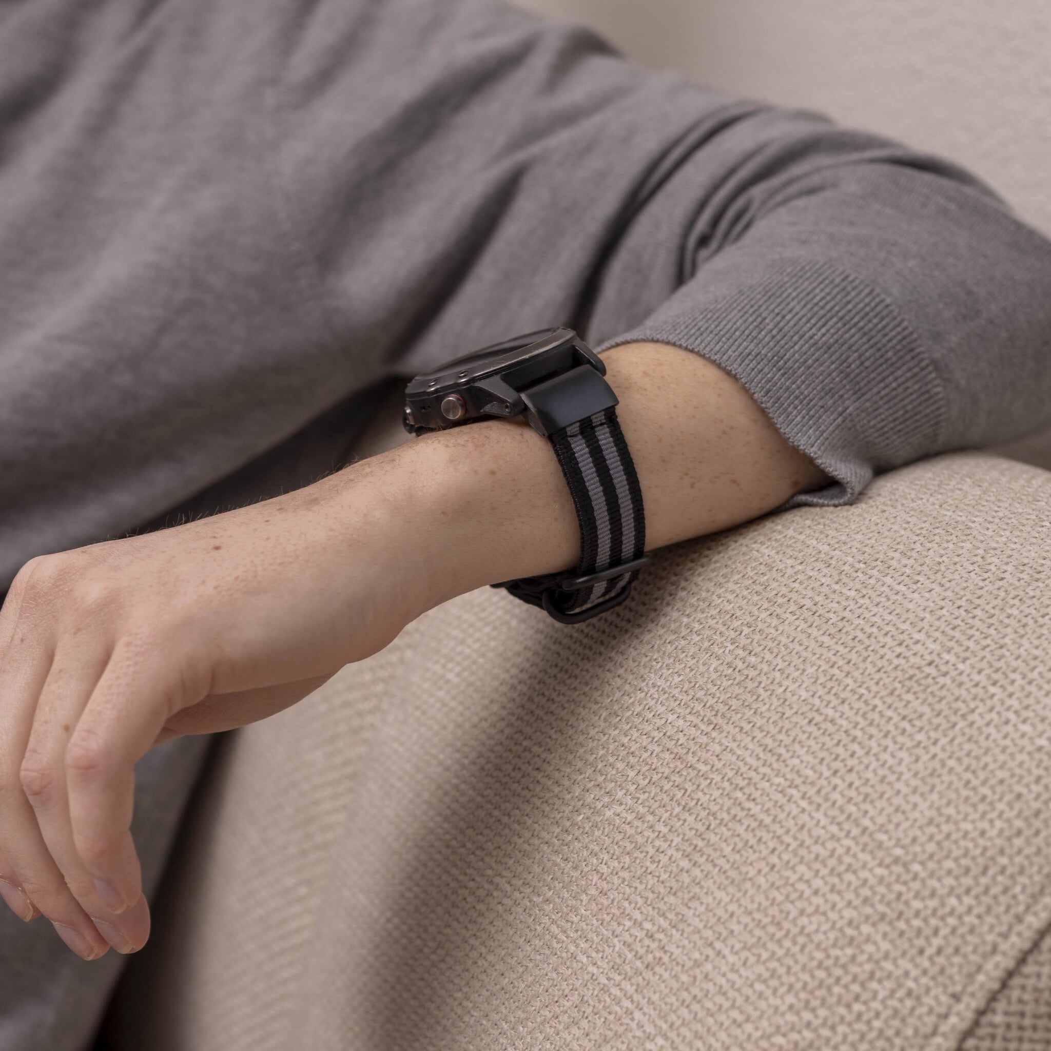 Bracelet nylon boucle Garmin Tactix 7 (noir/gris)