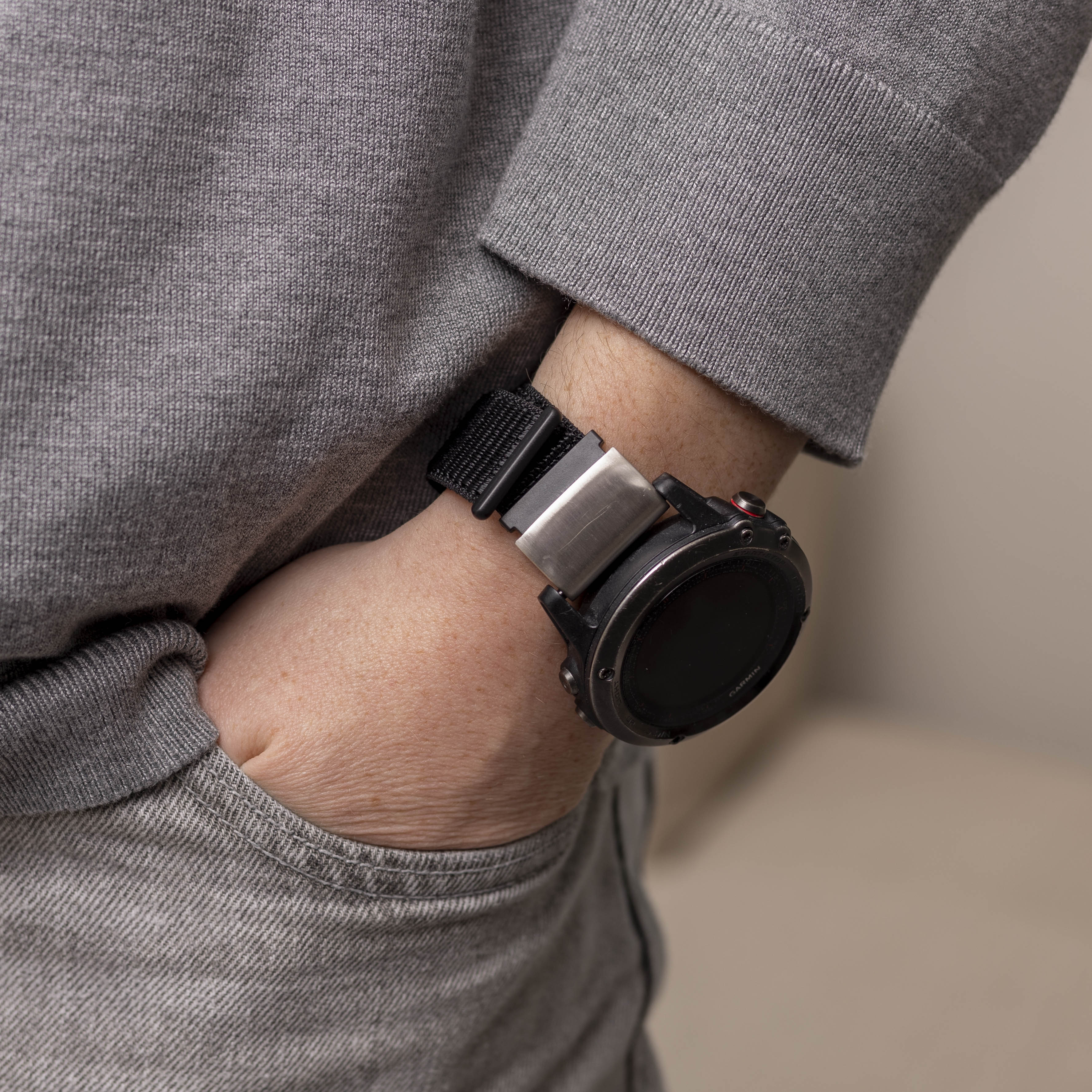 Bracelet nylon Garmin Fenix 5x / 6x (noir)